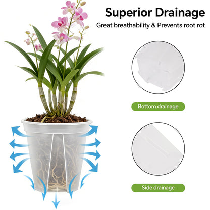 THMFHMW 6/8/10/12 Inch Large Clear Nursery Deep Pots with Drainage Hole 12 Pack, Deep Plant Pots with Drainage for Seedling Flower Vegetable, Ideal for Hyacinths, Amaryllis, Reusable Deep Pots