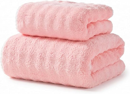 Dog Drying Towel, Soft Towels for Drying Dog Large, 2pcs Extra Thick Absorbent Microfiber Bath Towels for Dogs, Cats, Puppy, Pets (Pink)