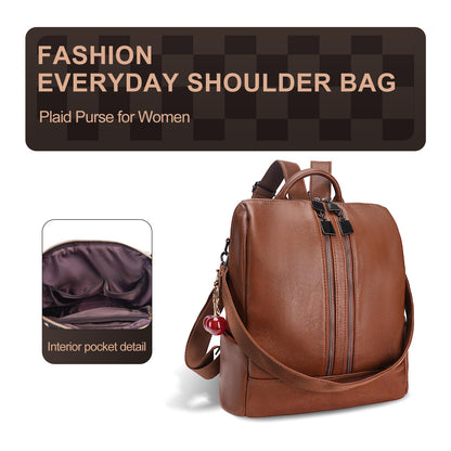 idoltimes Backpack Purse for Women, Back Pack Leather Handbags,Fashion Purses Everyday Shoulder Bag with Wallet