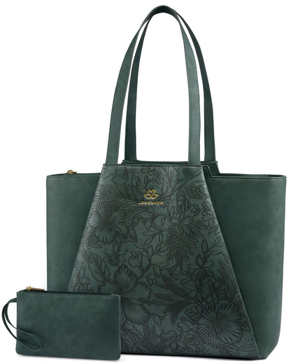 LOVEVOOK Laptop Tote for Women - 15.6 Inch Faux Leather Laptop Bag with Clutch, Large Capacity Office Purse Computer Briefcase for Casual Business Travel,Apricot