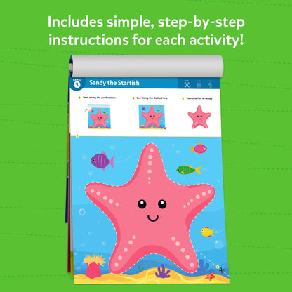 Skillmatics Scissor Skills Activity Book - Snip Snip Animals, 25 Fun Cutting & Creative Activities for Preschoolers, 2 Child-Safe Scissors, Felt Craft Kit, Gifts for Kids Ages 3, 4, 5, 6, 7