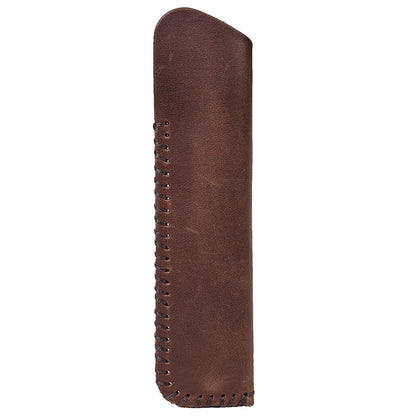 Handmade Genuine Leather Double Pen Case Fountain Pen Sleeve Holder Pouch Cover Vintage (Coffee)