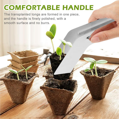 2Pcs Seedling Transplant Tongs,6.7 Inch Stainless Steel Gardening Plants Tongs,Gardening Planting Tool for Seedling Transplantation,Seedling Remove Transplant Pliers