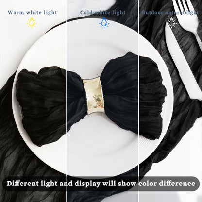 60 Pack Black Cheesecloth Napkins Washable 21x21 Inches Black Cloth Napkins Set of 60 Dinner Table Napkins for Wedding Rustic Boho Cotton Gauze Summer Bridal Baby Shower Party Table Decor