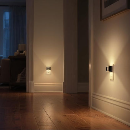 DORESshop LED Night Light[4 Pack], Night Lights Plug into Wall, 3 Mode Plug in Night Light with Motion Sensor, Dusk to Dawn Sensor, Nightlights for Adults, Bedroom, Bathroom, Hallway