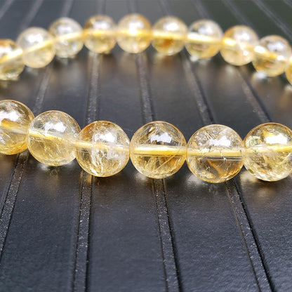 chengmu 8mm Citrine Stretch Bracelet Round Stone Beads for Crystal Elastic Beaded Bracelet 7.5"