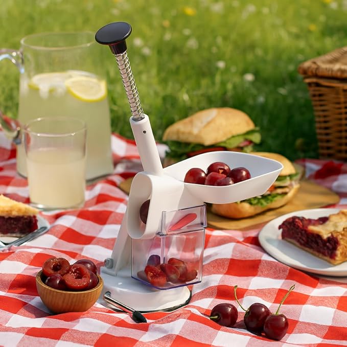 Mrs. Anderson’s Baking Deluxe Cherry Pitter with Suction Base, BPA Free, 11-Inches x 7.5-Inches x 4.5-Inches