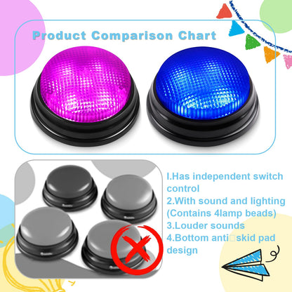 BEAN LIEVE Buzzers for Trivia Games - Set of 6 Game Buzzers, Compact Portable Buzzers for Classroom Trivia, Family Feud, Party Games, Team Quiz Nights - Fun for Teachers, Kids, Families