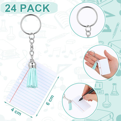 Sureio 30 Pcs Back to School Teacher Appreciation Gift Bulk Mini Notebook Keychain Gifts Bulk Note Book Bundle for Preschool(Notebook)