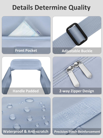Expandable Travel Duffle Bag, Waterproof Weekender Overnight Bags for Women Men Hospital Bag for Women Labor Delivery Carry on Bag with Toiletry Bag for Travel Gym Airplanes(Light Blue, X-Large)