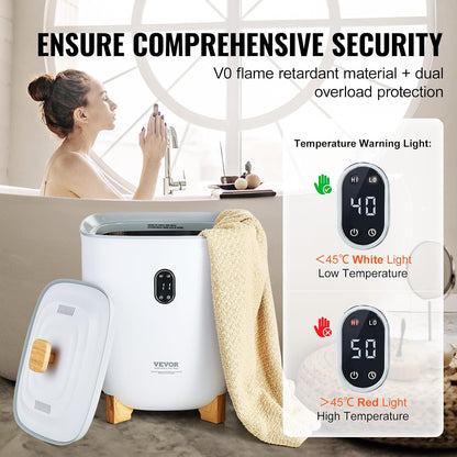 VEVOR Towel Warmers for Bathroom, Towel Warmer Bucket Auto Shut Off for Spa Fits up to 3 Oversized Towels, Blankets, Clothes, Bathrobes, PJ's and More