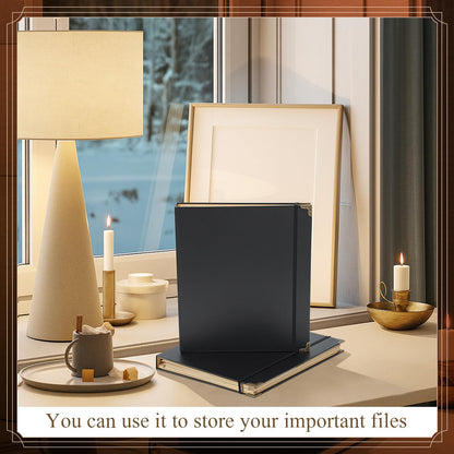 Marspark 3 Rings in Case I Die Binder Important Document Organizer with Labels, Life Pockets Organizer Expanding File Folder for Family Papers, Letters, Birth Certificates, Photos, Passports(Black)