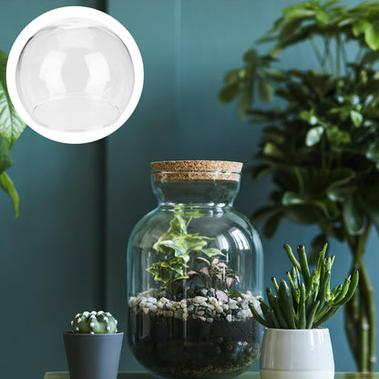 ARTIBETTER 2 Pack Glass Dome Cloche for Preserved Flowers, 3.9In Transparent Glass Display Cover with Smooth Edges, Space-Saving Decorative Jar for Artificial Plants, Wedding Decor (No Base Included)
