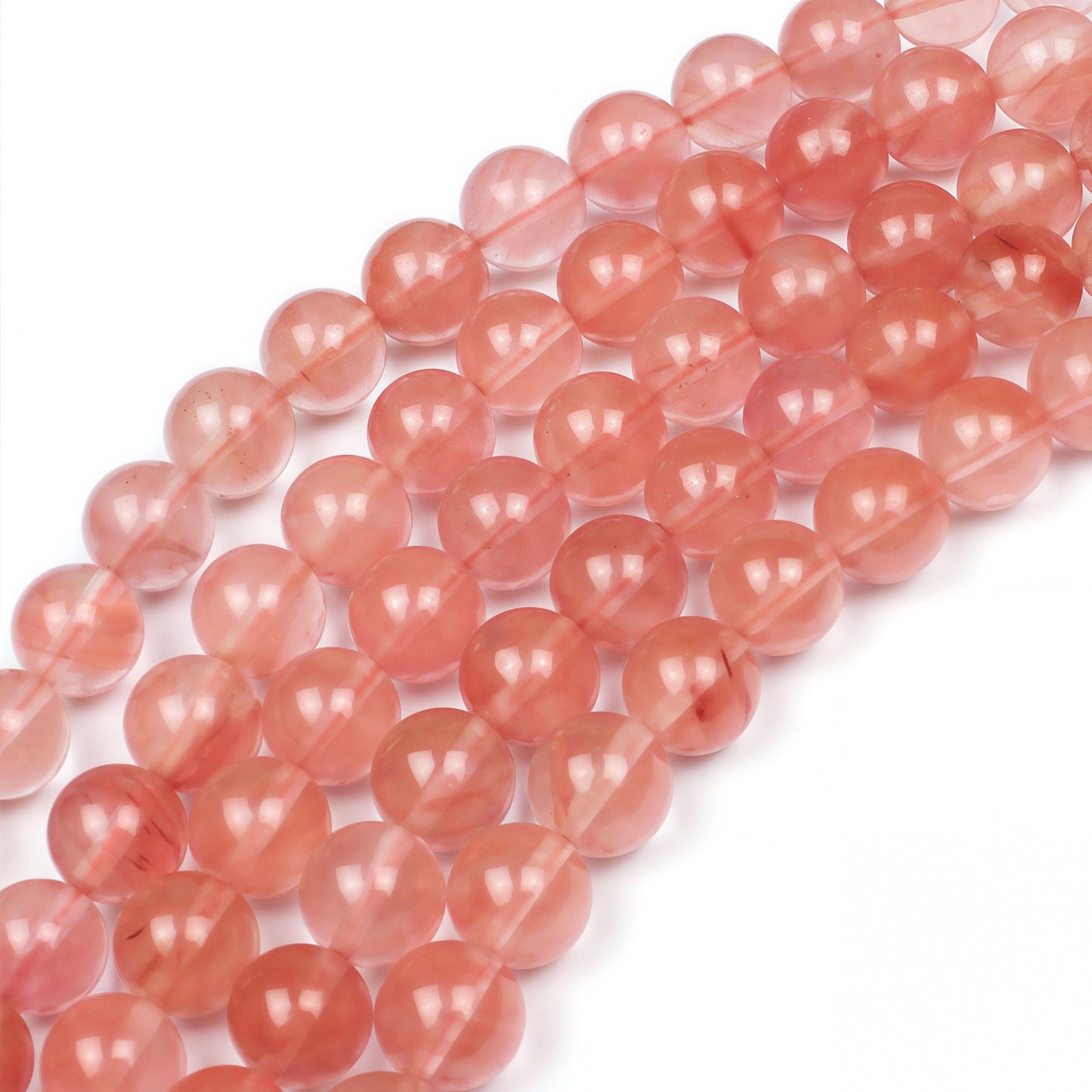 MJDCB Stone Beads Pink Crystal Round Loose Beads for Jewelry Making DIY Bracelet Necklace (8mm)