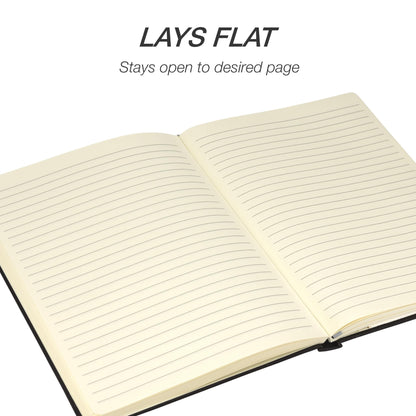 Samsill Large Hardcover Notebook, 240 Lined Notebook Pages, Black, 7.5 x 10 Inch