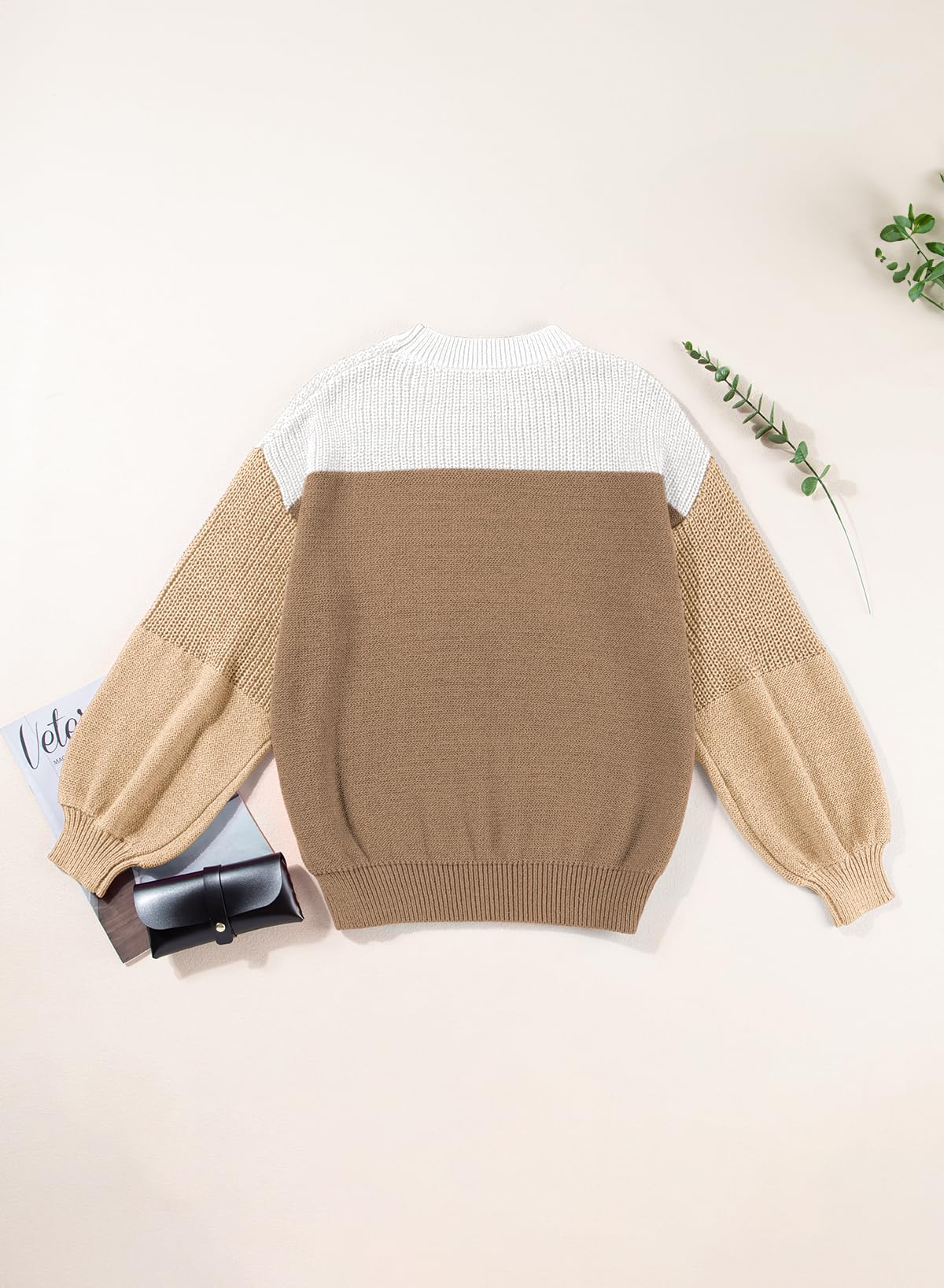 Dokotoo Women's Casual Long Sleeve Sweaters Loose Crewneck Knit Solid Pullover Sweater Jumper Tops