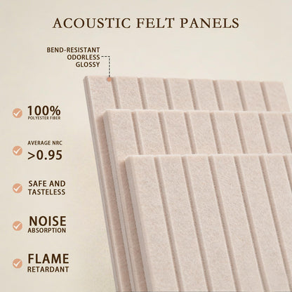 JBER Large Felt Bulletin Board 36" x 24" - 6 Pack Felt Wall Tiles, Cork Board Alternative to Use in Office & Home Decor, Classroom Decor, Vision Board to Display Your Photos(Light Camel)