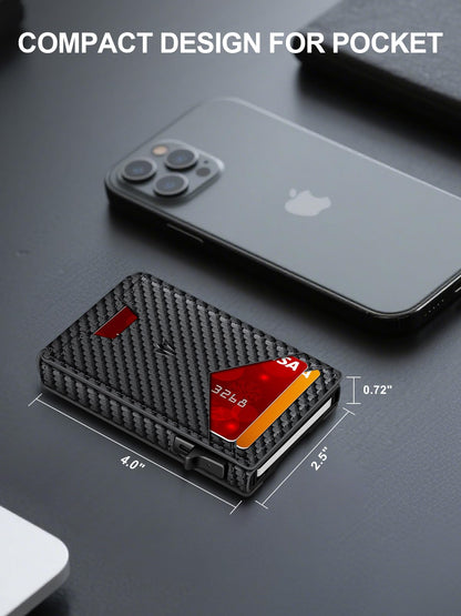 Wallet for Men, Slim Minimalist Wallet with Money Clip ＆ ID Window, RFID Blocking Pop Up Credit Card Holder, Smart Aluminum Mens Wallet Holds 9-13 Cards, Front Pocket Bifold, Birthday Gifts for Men