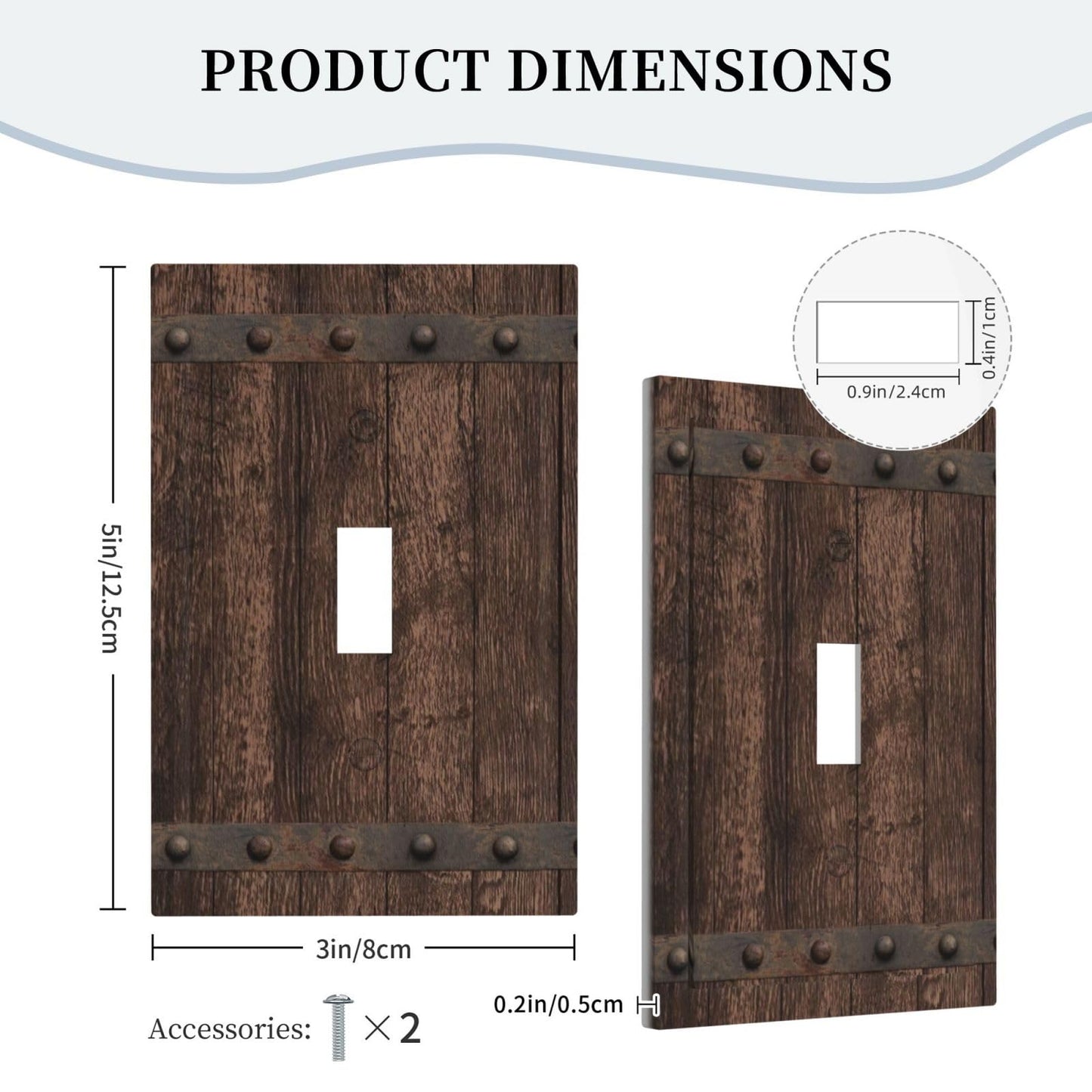 CZRPKEN Light Switch Cover Plate Witch Rustic Dark Wood Medieval Style Wooden Design 1 Gang Decorative Wall Plate Single Toggle Outlet Cover Cabin Home Decor