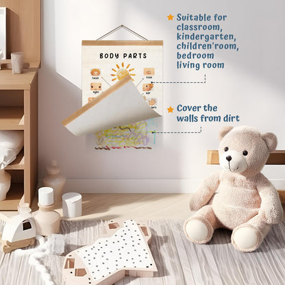 ZTGDA Body Parts Wall Art Poster, Body Cognitive Nursery Wall Art, Kindergarten Teaching Supplies,Cute Playroom Decor,Kids Room Decor Poster 12x16inch(Boys)