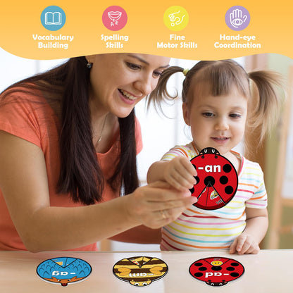 Kasfalci CVC Word Cards,CVC Word Games,Phonics Games,Speech Therapy Toys for Toddlers Kids,Learn to Read,Spelling Reading Learning Game,Kindergarten Preschool Learning Activities Educational Toy