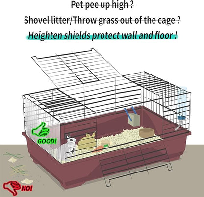 Oncpcare 12 Pack Rabbit Cage Urine Guard 10'' x 8.2'' Pet Plastic Splash Guard Panels Liner Protection Clear Edge Liner Guinea Pig Side Lining Bird Cage Protector from Cats