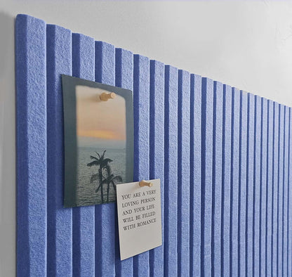 Large Cork Board for Office, 8 Pack Felt Wall Tiles with Slat Wall Paneling and Safe Removable Adhesive Tabs, Felt Bulletin Board Pin Board Cork Boards for Walls - Sky Blue