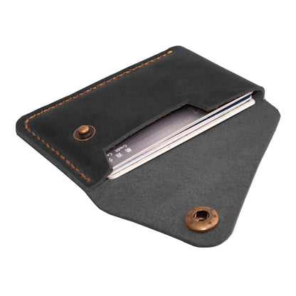 Turbosnail Leather Card Holder, Credit Card Wallet, Front Pocket Wallet, Slim Wallet, Cardholder Wallet, Credit Card Holder, Minimalist Wallet, Fathers Day Gift (Black)