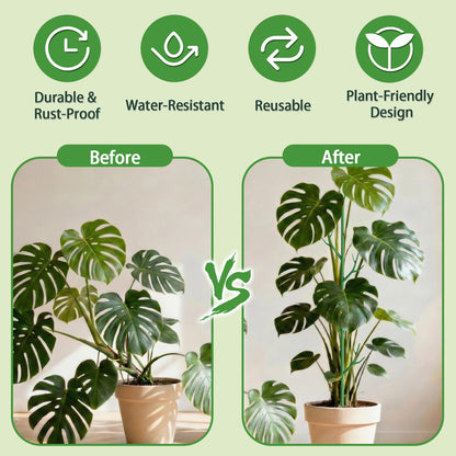 Telescoping Monstera Plant Support Stakes,17.3IN to 43.3IN Detachable Branch Plant Sticks Support Tall for Indoor Outdoor Climbing Plants,Adjustable Length Plant Accessories for Potted Plant-2 Pack