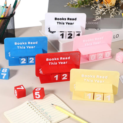 PATIKIL Books Read This Year Tracker, 3D Reading Challenge Counter Sign Library Bookshelf Decor Reading Challenge Number Up to 999 Books Gift for Reader Book Lovers Teachers, Yellow