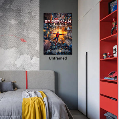 COMOR MOVIE Spiderman Poster For Fans Kids Birthday Party Decorations Gitfs-Spider-Man Wall Art-Spiderman Wall Decor-Canvas Prints Picture For Teen Boy Girls Bedroom Decor