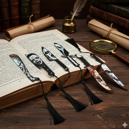 Horror Movie Knife Bookmark Set, Ghostface Gothic Dagger Bookmarks for Men & Women, Bookmarker Reading Gifts for Horror Book Lovers(6pc Knife)