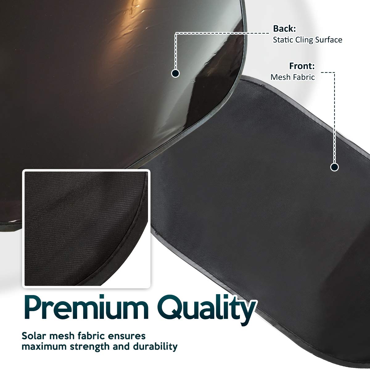 Zone Tech Rear Sun Stop Sunshade -Cling Window Cover, Sunlight, Glare and UV Rays Blocker, Protection Car Accessory
