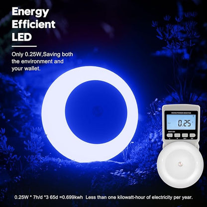 fesnne Night Light, Night Lights Plug into Wall, Dusk to Dawn Sensor, Blue Led Night Light 0.5W, 8 Pack Nightlight for Adults, Bedroom, Bathroom, Hallway, Kitchen