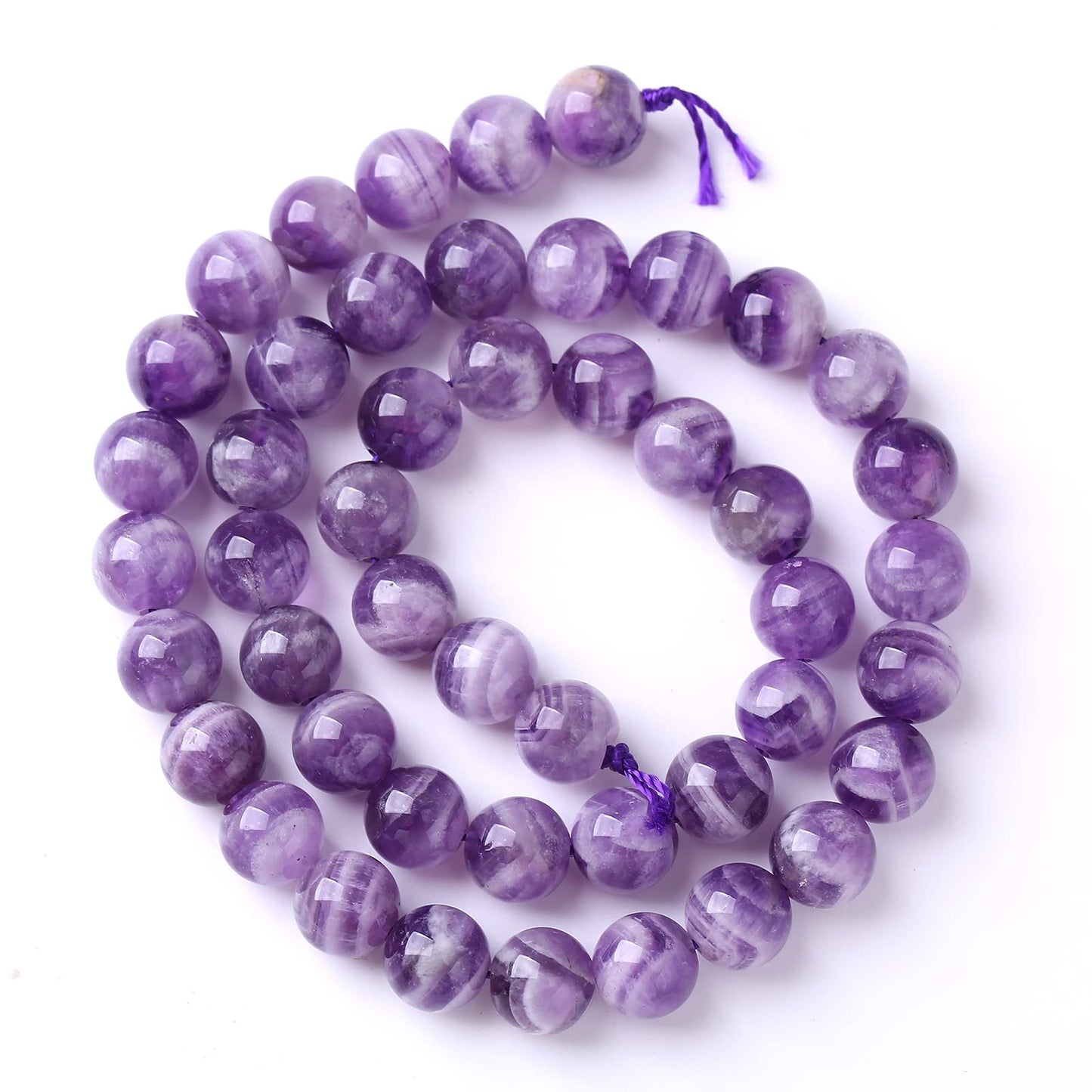 120PCS 6MM Purple Amethyst Dream Lace Beads Natural Quartz Crystal Stone Loose Beads for Jewelry Making DIY Bracelet Grade A+