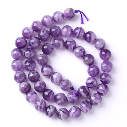 120PCS 6MM Purple Amethyst Dream Lace Beads Natural Quartz Crystal Stone Loose Beads for Jewelry Making DIY Bracelet Grade A+