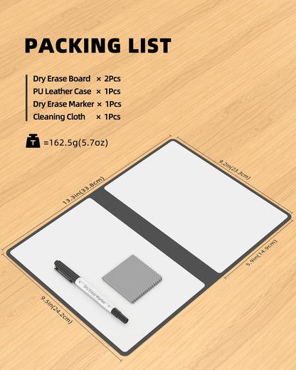Mehaving Portable Small White Board Dry Erase Board, Reusable 9.5 * 6.6in Notebook Memo, Office Home Supplies Desk Accessories MH760 (Green)