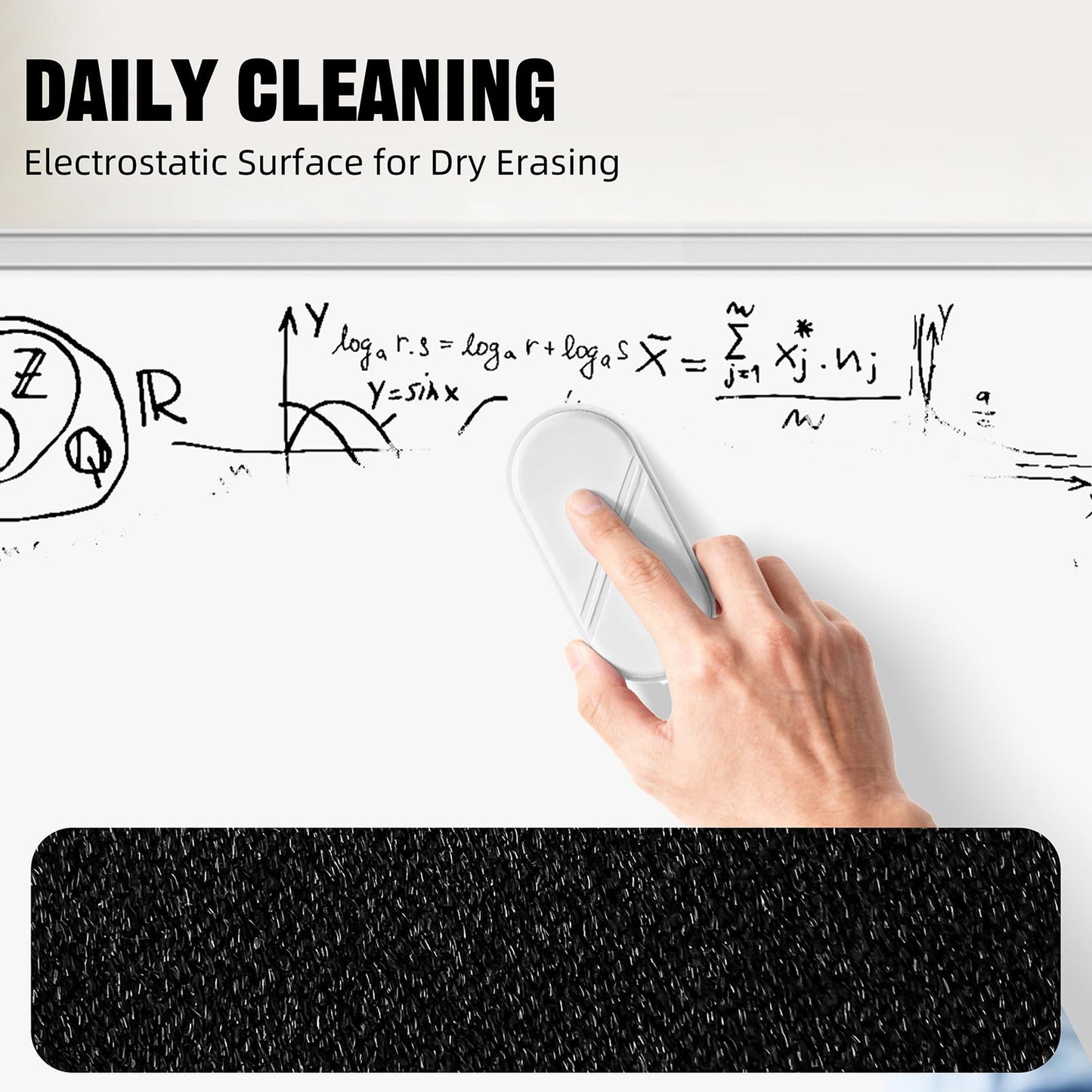 FUNISKETCH Dry Erase Eraser, Detachable Magnetic White Board Erasers - 2 Pack,Glass Board Glass Whiteboard Eraser for Office and School Supplies (White)