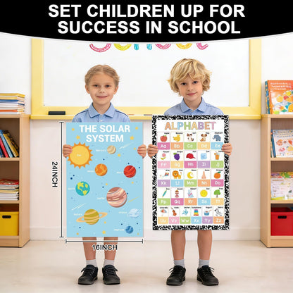 16 Pcs 16”x24” Large Educational Posters for Classroom Decor-Educational Poster for Toddlers 1-3 Learning Poster for Boys Girls Ages 3-5,Kindergarten Preschool Classroom Teacher Must Haves Composition