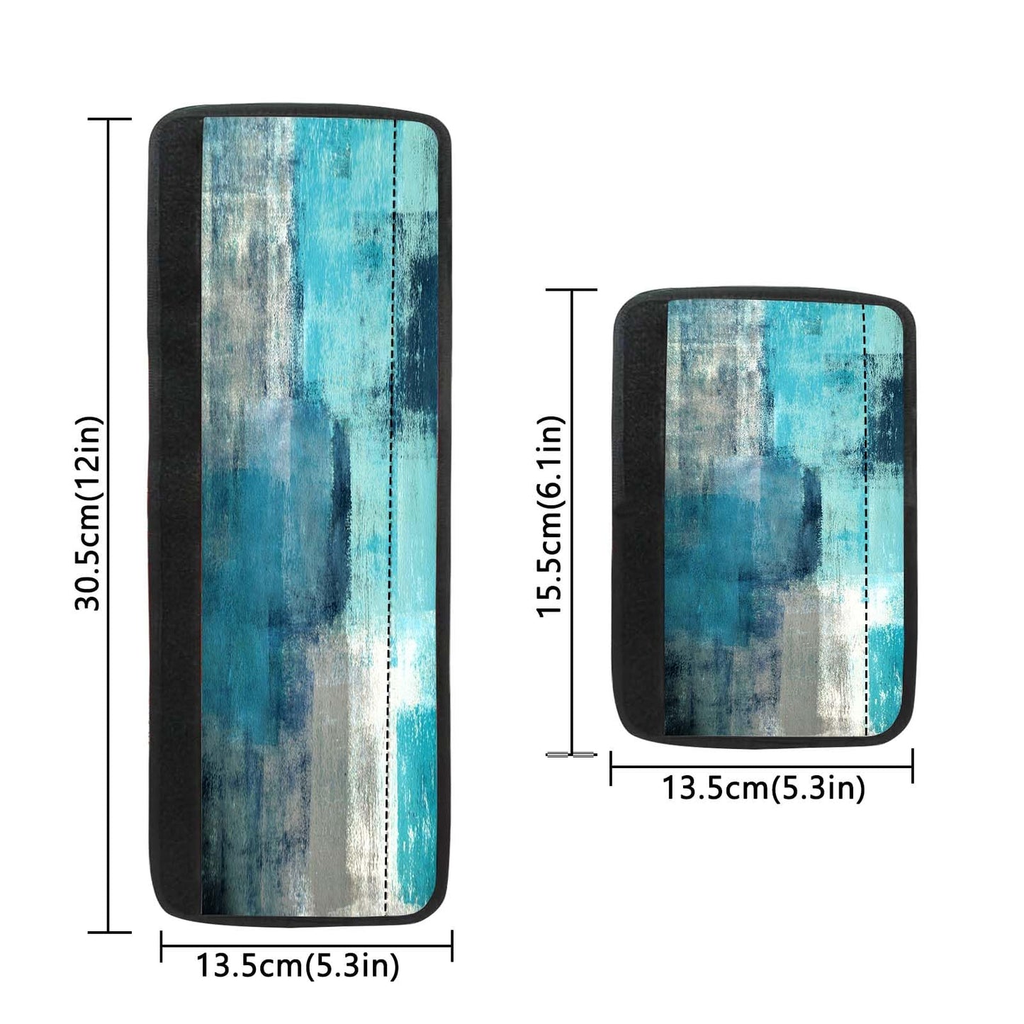 MCALK 4 Pc Turquoise Kitchen Handle Covers Set, Turquoise Refrigerator & Teal Microwave Handle Covers, Suitable for Ovens and Dishwashers, Washable, Durable, Anti-Slip, Abstract Art Decor