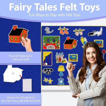 Ai fsem Goodnight Moon Fairy Tales Felt Board Story Sets Felt Toys Toddler Storytelling Interactive Toys Role Play Preschool Learning Activities