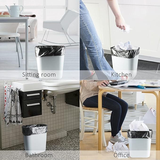 Teivio 4 Gallon 200 Counts Strong Trash Bags Garbage Bags, Bathroom Trash Can