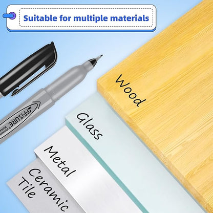 Permanent Markers, Ultra Fine Point, Black, 40 Count, 0.4mm, Fine tip permanent marker set, quick dry, waterproof, fading resists, durable, marks on paper, glass, ceramic, plastic, wood, rock, metal
