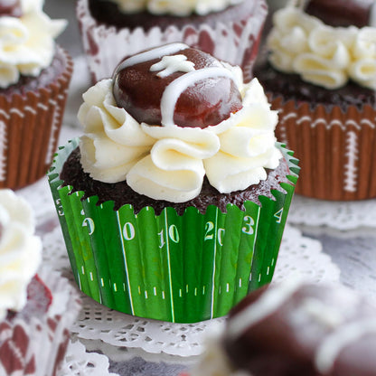 Whaline 600Pcs Football Cupcake Liners Rugby Disposable Baking Cups Sports Theme Muffin Cupcake Wrappers for Birthday Holiday Party Post-match Celebration