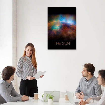 Solar System Canvas Wall Art 16x24 Inch Unframed – Astronomy Poster Print of Our Star, Science Decor for Classroom, Home Office,Gift for Students, Teachers & Space Lovers