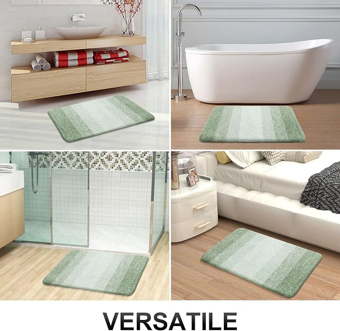 OLANLY Bathroom Rugs Mat 34x21, Extra Soft Absorbent Microfiber Bath Rugs, Rubber Backing, Quick Dry, Machine Washable Bath Mats for Bathroom Floor, Tub and Shower, Home Decor Accessories, Sage Green