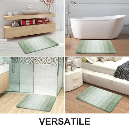 OLANLY Bathroom Runner Rugs Mat 59x24, Extra Soft Absorbent Microfiber Bath Rugs, Rubber Backing, Quick Dry, Washable Long Bath Mats for Bathroom, Tub and Shower, Home Decor Accessories, Sage Green