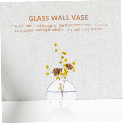 HAKIDZEL 2pcs Wall Hanging Glass Terrarium Holders Transparent Hydroponic Vases for Flowers Space-Saving Glass Bottles for Indoor Outdoor Plant Display Home Decor