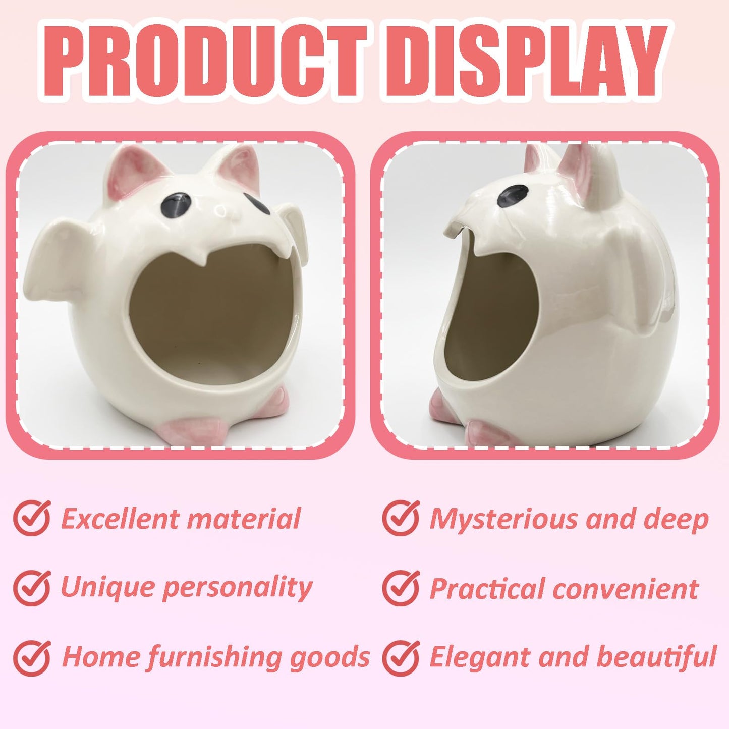 Bat Shaped Ceramic Bowl, Cute Storage Container, Fun Spooky Bat Themed Ceramic Bowl for Home Decor and Organizing (White)