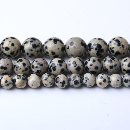 36PCS 10MM Natural Dalmatian Jasper Stone Beads Energy Healing Beads for DIY Jewelry Bracelet Necklace Making for Jewelry Making15Inch